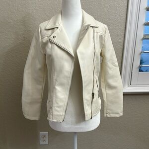 Mini Molly Cream Faux Leather Jacket Size Girls Youth 14